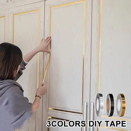 3D Wall Panel 50m مصقول الذهب الفضي الأرضية متماسك ملصقات التماس مقاوم للماء فجوة السقف الزخرفة