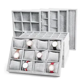 Schmuckschatullen, modisch, eisgraues Samttablett, Schmuckaufbewahrungsbox, Uhrenhalter, Halskette, Ring, Ohrringe, Anhänger, Display, Organizer, Serie 230710