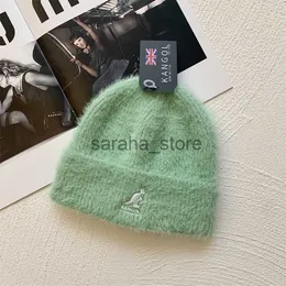 Czapka/czapki z czaszkami marki kangur norek polarowa czapka typu beanie zimowa haftowana marka pluszowa czapka cukierkowe kolory projektant luksusowy kapelusz kobieta Gorros J230710