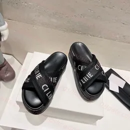Block Slides Designers Slidals Slides Shoes Luxury Womens Sandals Mesh Sextile Shoes Rubber Wedge Drick
