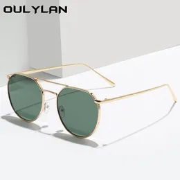 Oulylan 2022 New Men's Sunglasses Retro Punk Personality Double Beam Sunglasses Metal Big Frame Eyewear UV400 Polygon Goggles