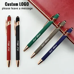 Ballpoint Pens Personalized Carving Metal Rose Gold Accessories Ball Point Pen Business Advertising Gift Customized School Office Supplies 230707