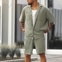 Tute da uomo Set da uomo 2023 Summer Sports Suit Camicia casual Pantaloncini Set da due pezzi Wear High Street