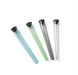 Embalagem de pré-rolo de 110 mm de plástico cônico pré-rolo doob tubo porta-cones para fumar transparente com tampa branca Hand Cigarette JL1507