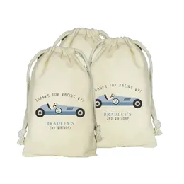 Other Housekeeping Organization Vintage Race Car Personalized Favor Bags Set of 20 Custom Retro Racing Birthday Favors Racecar Theme Party Bag 230710