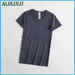 Al0lulu Yoga Clothing Top Женская спортивная спортивная футболка с коротки