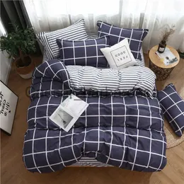 Duvet covers sets Sisher Simple Bedding Set with case Duvet Cover Sets Bed Linen Sheet Single Double Queen King Size Quilt Covers Bedclothes x0710