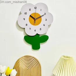ساعة الحائط هز الذيل Cat Cat على مدار الساعة الغرفة الحديثة للأطفال المتنقل Cat Cat Clock Clock Acrylic Silent Quartz Clock Acrylic Mirt Licker Z230712