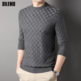 Jaquetas Dilemo Sweater Top Grade Nova Marca de Moda Malha Pulôver Mens Designer Jumper Plain Coreano Xadrez Casual Roupas Masculinas