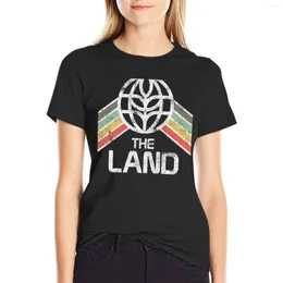 Dampikétröjor The Land Logo Distressed In Vintage retrostil T-shirt Söta kläder Anime Animal Print Skjorta För tjejer Träningströjor Dam