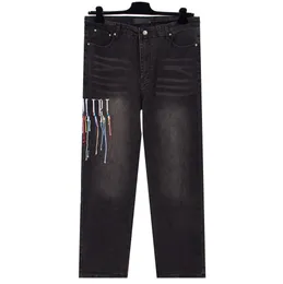 Jeans för män Rak Nödställda Ripped Biker Motorcykel Hip Hop Modedesigner Herr Denim Jeans