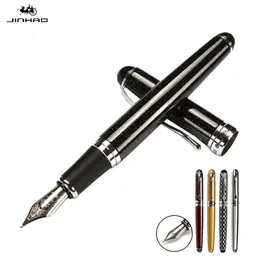 Reservoarpennor Jinhao X750 Classic Style Silver Clip Metal Pen 05mm Spets Stålbläck för present Kontorsmaterial Skola 230707