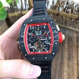 Richa Milles uurwerk Mechanisch Zwitsers uurwerk Horloge Topkwaliteit Sportstijl Wijnvattype Carbon Tourbillon-polshorloge HB8BL899