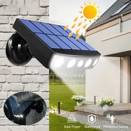 Bahçe Süslemeleri Güçlü güneş enerjili LED Duvar Işık Açık Hareket Sensörü Su Geçirmez IP65 Bahçe Yolu Garaj Yard Sokak Lambaları 230710