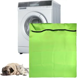 Laundry Bags Pet Bag Green Polyester Large Household Toiletry Hair Filter Washing Machine Dog Cat Horse 230710