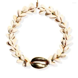 Hänge Halsband Hangjorda kvinnor Statement Concha Multi Natural Puka Cowrie Halsband Mega Shell Smycken Bohemian Bijoux Collar Collar Accessories