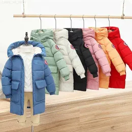 Down Coat Down Coat Baby Boys Jackets Winter Coats Children Thick Long Kids Warm Outerwear Hooded For Girls Snowsuit Overcoat Clothes Solid Color L230710