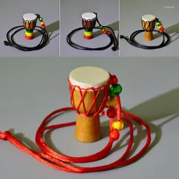 Colares com pingente vintage étnico africano tambor joias colar moda madeira folclore