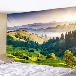 Wandteppiche Schöne bewaldete Berge Bedruckter großer Wandteppich Günstige Wandbehang Wandteppiche Wandkunst Dekor R230710
