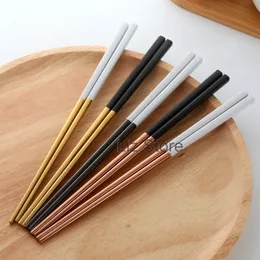 Stainless Steel Chopsticks Two-tone Adult Non Slip Mould Proof Chopsticks Hotel Banquet Chopstick Kitchen Eco-friendly Tableware TH0929