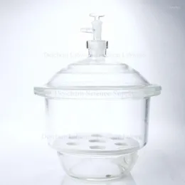 Frasco de dessecador a vácuo de vidro 210 mm secador de laboratório dessecador 8"