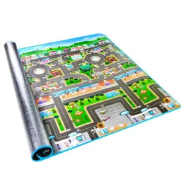 Mats City Traffic Play Mat Trawling Pad Road Çocuk Halı Çocukları Halıya Piknik Playmat Spor Salonu Aktivite Kampı Çocuk Battaniyesi için Oyuncak 230707