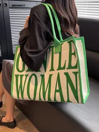 Evening Bags Summer Luxury Designer For Women Large Capacity Canvas Tote Bags With Zipper Fashion Casual Handbags Shopping Work Shoulder 230710