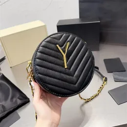 2023 Kvinna Mini Circle Väskor designväska cirkulär crossbody väska axelkedja handväska mode cross body Läder Guld Letter 5A Kvalitet