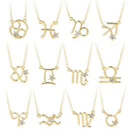 Hänge Halsband Makersland Kvinnor Horoskop Mode Smycken Tillbehör Nyckelbenskedjor Halsband Presenter till tjejer