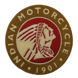 1901 INDIAN MOTORCYKEL Rocker Broderad Iron On Patch Motorcykel Biker Club MC Frontjacka Punkväst Patch Detaljerad broderi262n