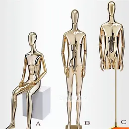 Modello in vetroresina modello maschio manichino dorato/argento stile alla moda per display personalizzato