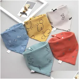 Hair Accessories 5Pcs/Set Baby Bibs Triangle Double Cotton Bandana Boys Girls Babador Feeding Smock Infant Burp Cloth Saliva Towel D Dhquq