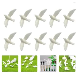 Decorative Flowers 10 Pcs Little White Pigeon Model House Accessories Simulated Desk Artificial Resin Decor Lovers