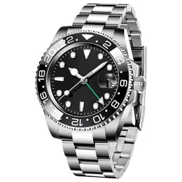 2023 nuovi uomini di design di lusso GMT II orologio completamente automatico meccanico commemorativo cinturino anello in acciaio ceramico impermeabile moda business orologio da uomo