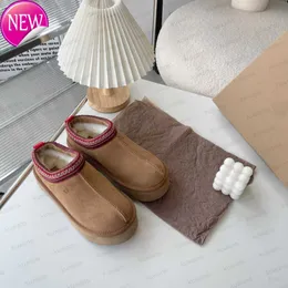 Chinelos femininos Tazz Fur Slides Clássico Ultra Mini Platform Boot Tasman Slip-on Les Petites Camurça Mistura de Lã Comfort Winter Des