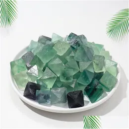 Stone Natural Crystal Original 1-1.5Cm Green Fluorite Ornaments Quartz Healing Crystals Energy Reiki Gem Craft Hand Pieces Living Fi Dhbos