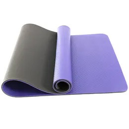 Extra tjock yogamatta 24 x 68 x 0 28 tjocklek 7 mm - Miljövänligt material- Med högdensitet anti-rivningsträningsbolster Lila