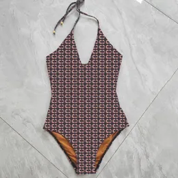 Costume da bagno stampato sexy da donna firmato Bikini Costume da bagno sportivo da spiaggia all'aperto Costume da bagno intero a forma di bikini Biquini