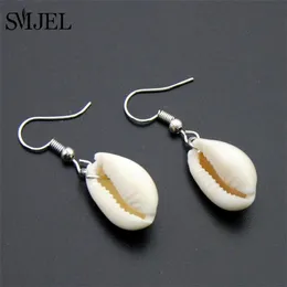 Stud SMJEL Natural Shell Earrings Metal Cowrie Statement Summer Beach Jewelry bijoux 230710