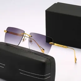 Fashion Mercedes-Benz toppsolglasögon Nya ramlösa modetrendglasögon Benz Sunglasses för män och kvinnor samma optiska båge kan utrustas med logotypbox