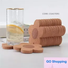Quality Cork Mats Pads Coasters Drinks Reusable Natural Cork 4 inch Flower Shape Wood Coaster For Desk Glass Table