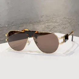 Óculos de sol piloto vintage havana de ouro/lente marrom escura 2252 masculino sunnies gafas de sol Sonnenbrille uv400 desgaste ocular com caixa