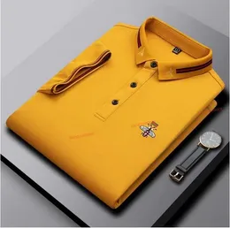 high-end Brand Paul short-sleeved T-shirt men Bee polo shirt 100% cotton lapel Business Korean summer Embroidery Men's clothing