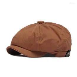 Boinas de verano para Hombre, gorra informal Retro británica para Hombre, sombreros Sboy para mujer, algodón sólido, Peaky Blinders, moda Masculina, Boina Simple para Hombre