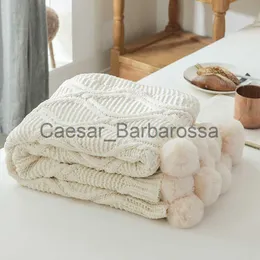 Manta sofa suave Chic de punto Manta con bolas de chenilla Crochet caliente  colcha Rosa mantas