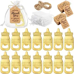 50PCS Apribottiglie per bambini Baby Shower Apribottiglie per bomboniere Simpatico apribottiglie a forma di biberon Baby Shower Regali di ritorno per gli ospiti Festa di nozze Souvenir Bambini