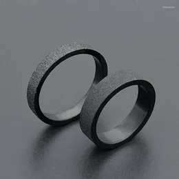 Cluster Rings Simples 3mm 5mm Woman Men's Couple Black Titanium Ring Matte Finished Finger Jewelry For Male Wedding Bands Gift