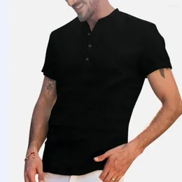 Camicie casual da uomo Trendy Men Summer Top Soft Shirt Button Match Pants Anti-pilling