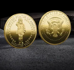 Arts and Crafts Virtuelle Münze, dreidimensionales Relief-Gedenkabzeichen aus vergoldetem und versilbertem Metall