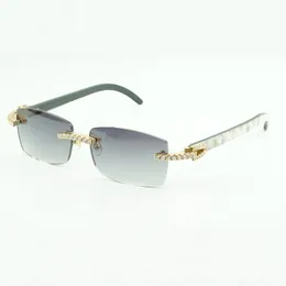 New moissanite diamond buffs sunglasses male and female mixed buffalo horn sunglasses 3524012 size: 56-18-140mm